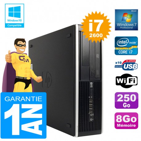 PC HP Compaq 8300 SFF Core I7-2600 Ram 8Go Disque 250 Go Graveur DVD Wifi W7