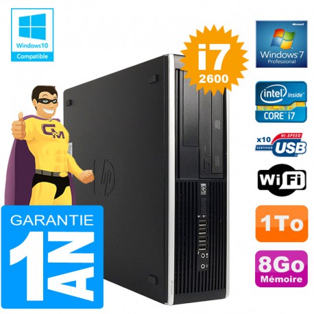 PC HP Compaq 8300 SFF Core I7-2600 Ram 8Go Disque 1 To Graveur DVD Wifi W7