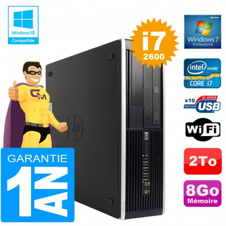 PC HP Compaq 8300 SFF Core I7-2600 Ram 8Go Disque 2 To Graveur DVD Wifi W7
