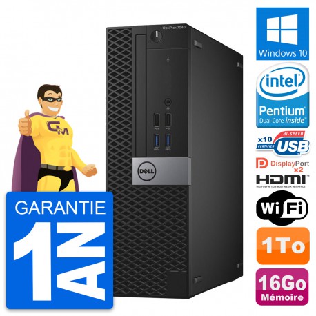 PC Dell OptiPlex 7040 SFF Intel G4400 RAM 16Go Disque 1To HDMI Windows 10 Wifi