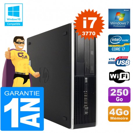 PC HP Compaq 8300 SFF Core I7-3770 Ram 4Go Disque 250 Go Graveur DVD Wifi W7