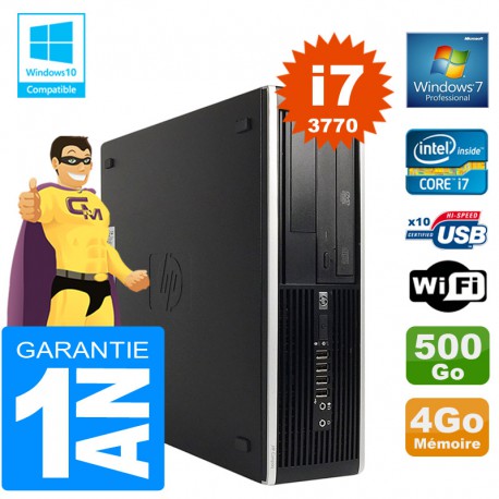 PC HP Compaq 8300 SFF Core I7-3770 Ram 4Go Disque 500 Go Graveur DVD Wifi W7