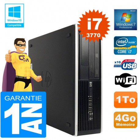 PC HP Compaq 8300 SFF Core I7-3770 Ram 4Go Disque 1 To Graveur DVD Wifi W7
