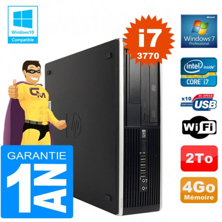 PC HP Compaq 8300 SFF Core I7-3770 Ram 4Go Disque 2 To Graveur DVD Wifi W7