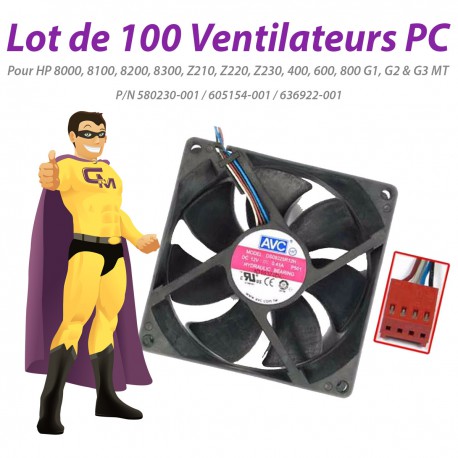 Lot x100 Ventilateurs PC HP 8100 8200 8300 Z210 Z220 Z230 600 800 G1 G2 G3 MT