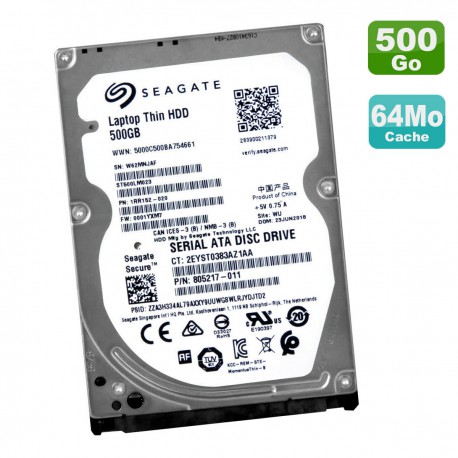 Disque Dur 500Go SATA 2.5" Seagate Laptop Thin ST500LM023 1RR152-020 0001YXM7