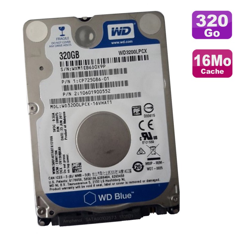 WD Blue Mobile WD3200BEVT Disque dur interne 2.5'' SATA II 320 Go :  : Informatique