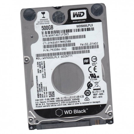 Disque Dur 500Go SATA 2.5" WD Black WD5000LPLX ATA III 7200 RPM 32 Mo 6 Go/s PC