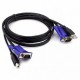 Câble adaptateur KVM D-Link VGA Mâle + USB-A vers VGA Mâle + USB-B 1.8m Noir