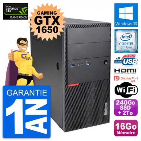 PC Tour Lenovo M900 Gaming GTX 1650 i5-6500 RAM 16Go 240Go SSD + 2To Windows 10