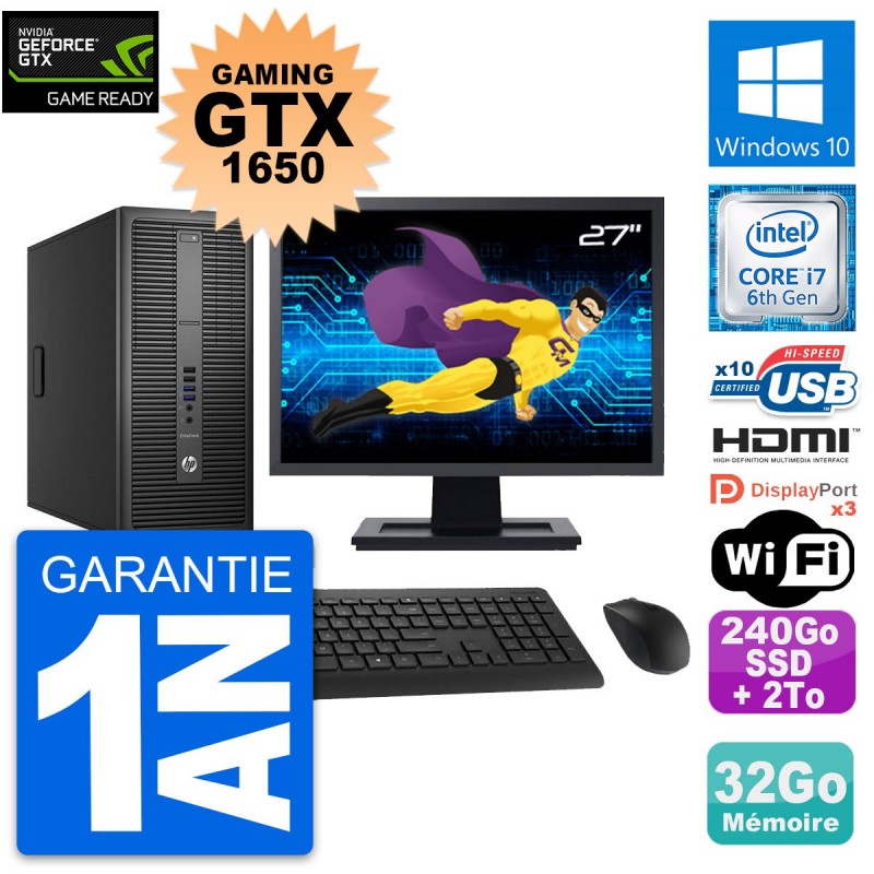 PC Fujitsu Esprimo D556 DT Reconditionné – I5-6500, GTX 1650, 16Go RAM, SSD