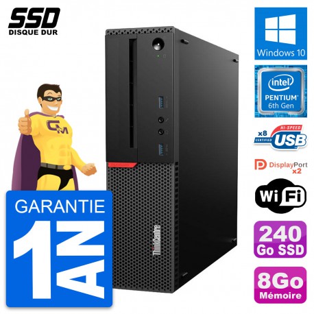 PC Lenovo ThinkCentre M800 SFF Intel G4400 RAM 8Go SSD 240Go Windows 10 Wifi