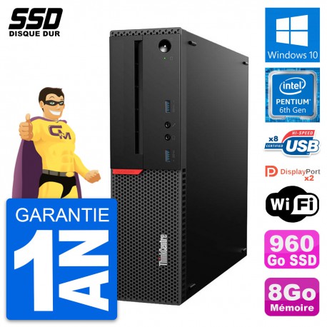 PC Lenovo ThinkCentre M800 SFF Intel G4400 RAM 8Go SSD 960Go Windows 10 Wifi