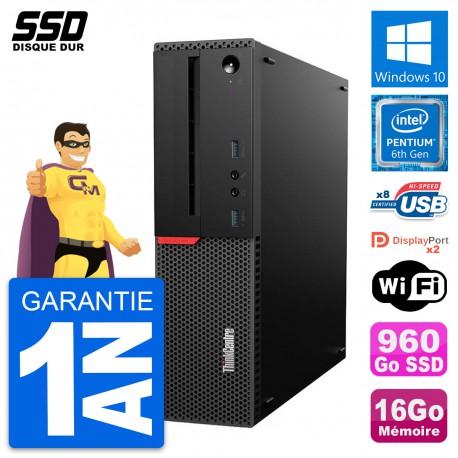 PC Lenovo ThinkCentre M800 SFF Intel G4400 RAM 16Go SSD 960Go Windows 10 Wifi