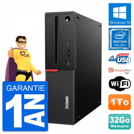 PC Lenovo ThinkCentre M800 SFF Intel G4400 RAM 32Go Disque 1To Windows 10 Wifi