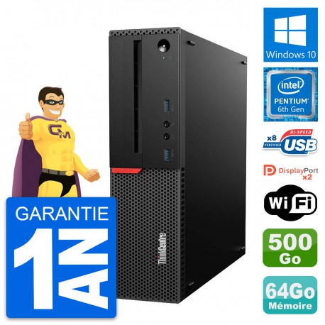 PC Lenovo ThinkCentre M800 SFF Intel G4400 RAM 64Go Disque 500Go Windows 10 Wifi