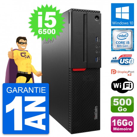 PC Lenovo ThinkCentre M800 SFF i5-6500 RAM 16Go Disque 500Go Windows 10 Wifi