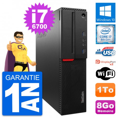 PC Lenovo ThinkCentre M800 SFF Intel i7-6700 RAM 8Go Disque 1To Windows 10 Wifi