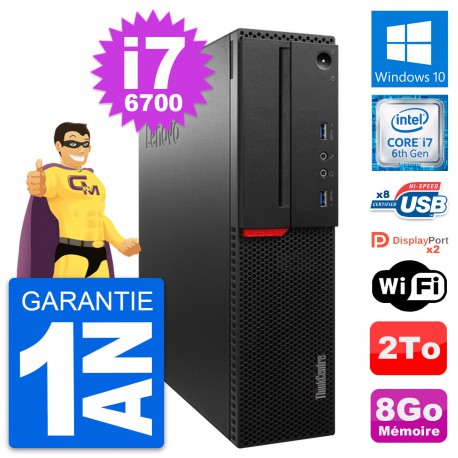 PC Lenovo ThinkCentre M800 SFF Intel i7-6700 RAM 8Go Disque 2To Windows 10 Wifi
