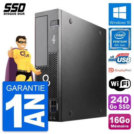 PC Fujitsu Esprimo D556 DT Intel G4400 RAM 16Go SSD 240Go Windows 10 Wifi
