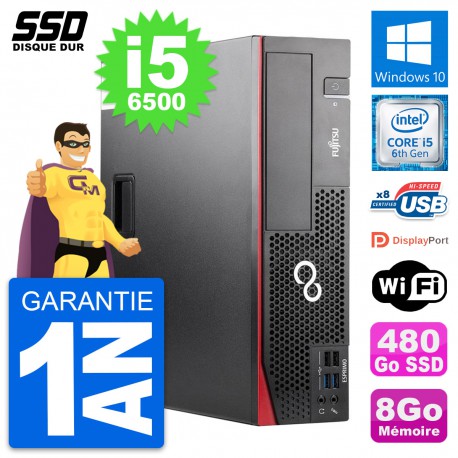 PC Fujitsu Esprimo D556 DT Intel Core i5-6500 RAM 8Go SSD 480Go Windows 10 Wifi