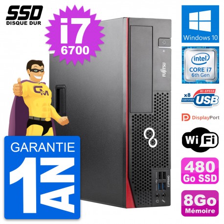 PC Fujitsu Esprimo D556 DT Intel Core i7-6700 RAM 8Go SSD 480Go Windows 10 Wifi