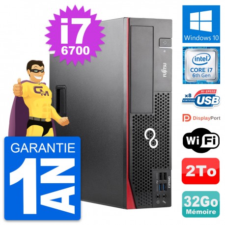 PC Fujitsu Esprimo D556 DT Intel i7-6700 RAM 32Go Disque Dur 2To Windows 10 Wifi