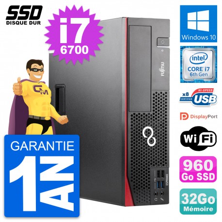 PC Fujitsu Esprimo D556 DT Intel Core i7-6700 RAM 32Go SSD 960Go Windows 10 Wifi