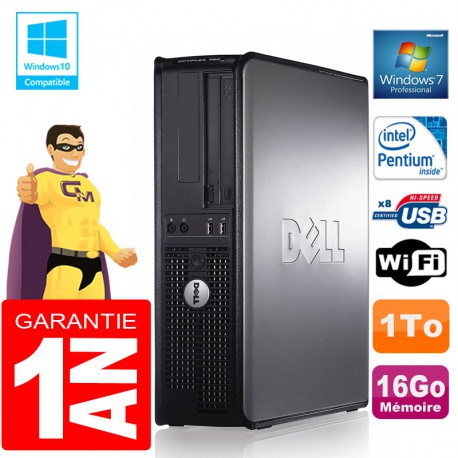 PC DELL 780 DT Intel E5300 Ram 16Go Disque 1 To Graveur DVD Wifi W7