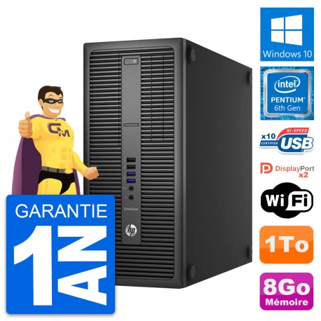PC Tour HP EliteDesk 800 G2 Intel G4400 RAM 8Go Disque Dur 1To Windows 10 Wifi