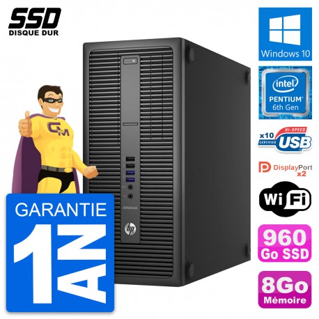 PC Tour HP EliteDesk 800 G2 Intel G4400 RAM 8Go SSD 960Go Windows 10 Wifi