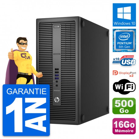 PC Tour HP EliteDesk 800 G2 Intel G4400 RAM 16Go Disque 500Go Windows 10 Wifi