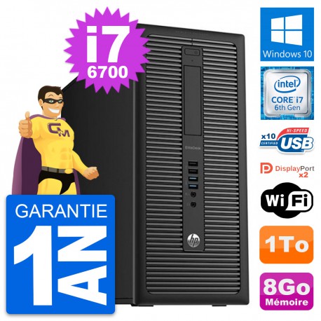 PC Tour HP EliteDesk 800 G2 Intel i7-6700 RAM 8Go Disque Dur 1To Windows 10 Wifi
