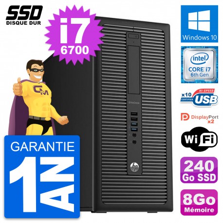 PC Tour HP EliteDesk 800 G2 Intel i7-6700 RAM 8Go SSD 240Go Windows 10 Wifi