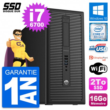 PC Tour HP EliteDesk 800 G2 Intel Core i7-6700 RAM 16Go SSD 2To Windows 10 Wifi