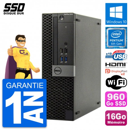 PC Dell OptiPlex 5040 SFF Intel G4400 RAM 16Go SSD 960Go HDMI Windows 10 Wifi
