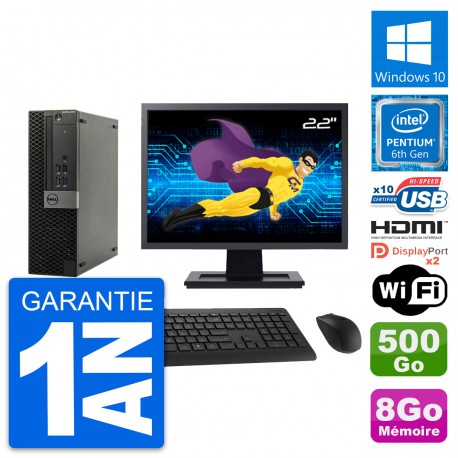 PC Dell 5040 SFF Ecran 22" Intel G4400 RAM 8Go Disque 500Go HDMI Windows 10 Wifi