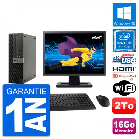 PC Dell 5040 SFF Ecran 22" Intel G4400 RAM 16Go Disque 2To HDMI Windows 10 Wifi