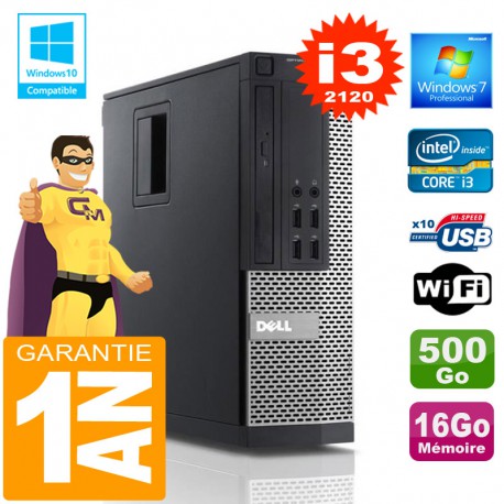 PC DELL 990 SFF Core I3-2120 Ram 16Go Disque 500 Go Wifi W7