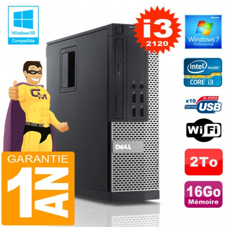 PC DELL 990 SFF Core I3-2120 Ram 16Go Disque 2 To Wifi W7