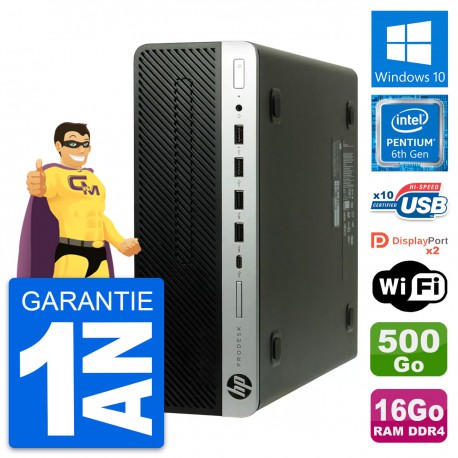 PC HP ProDesk 600 G3 SFF Intel G4400 RAM 16Go Disque Dur 500Go Windows 10 Wifi