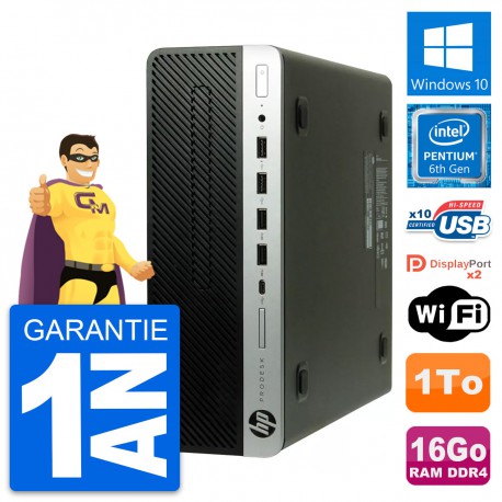 PC HP ProDesk 600 G3 SFF Intel G4400 RAM 16Go Disque Dur 1To Windows 10 Wifi