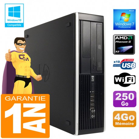 PC HP Compaq 6005 Pro SFF AMD Phenom II Ram 4Go Disque 250Go Graveur DVD Wifi W7