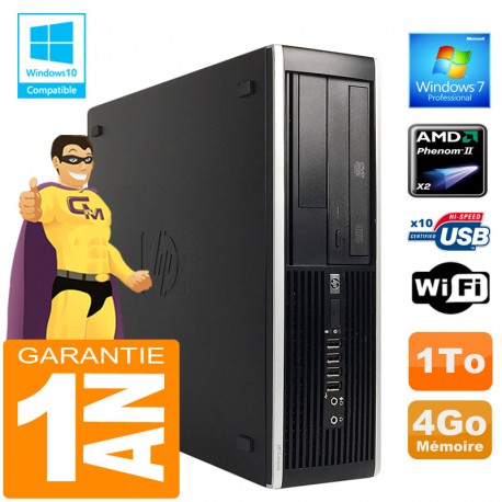 PC HP Compaq 6005 Pro SFF AMD Phenom II Ram 4Go Disque 1 To Graveur DVD Wifi W7