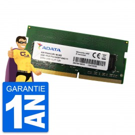 4Go RAM ADATA AM1P24HC4R1 SODIMM DDR4 PC4-19200S 2400Mhz 1Rx16 1.2v CL17