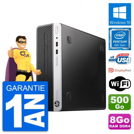 PC HP ProDesk 400 G4 SFF Intel G4400 RAM 8Go Disque Dur 500Go Windows 10 Wifi