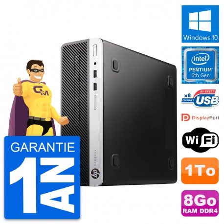 PC HP ProDesk 400 G4 SFF Intel G4400 RAM 8Go Disque Dur 1To Windows 10 Wifi