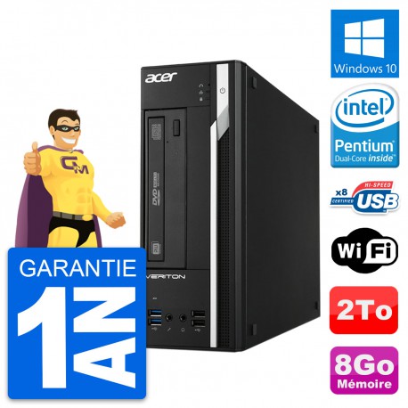 PC Acer Veriton X2632G SFF Intel G3220 RAM 8Go Disque Dur 2To Windows 10 Wifi