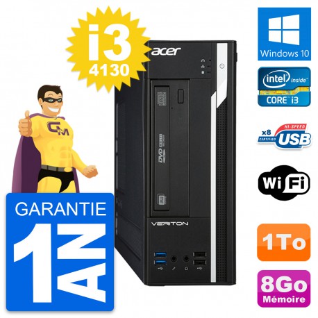 PC Acer Veriton X2632G SFF Intel i3-4130 RAM 8Go Disque Dur 1To Windows 10 Wifi