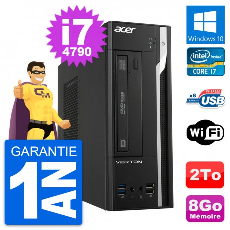 PC Acer Veriton X2632G SFF Intel i7-4790 RAM 8Go Disque Dur 2To Windows 10 Wifi